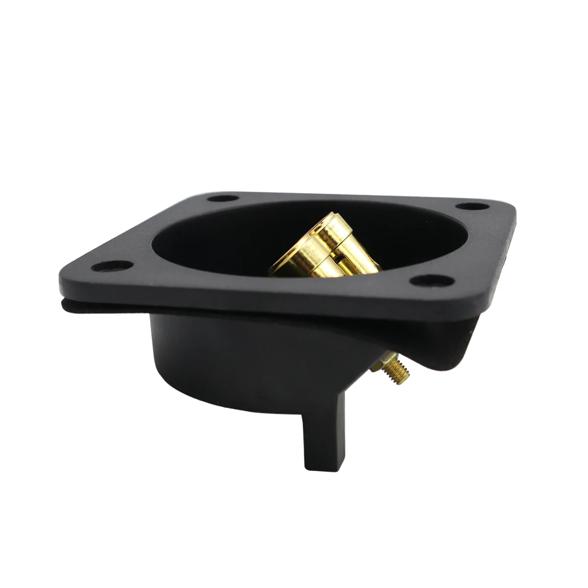 Two Square Audio Speaker Junction Boxes With 2-wayspeakerterminal Postssquarespeaker Cable Terminal Cup Gold Spring Installation