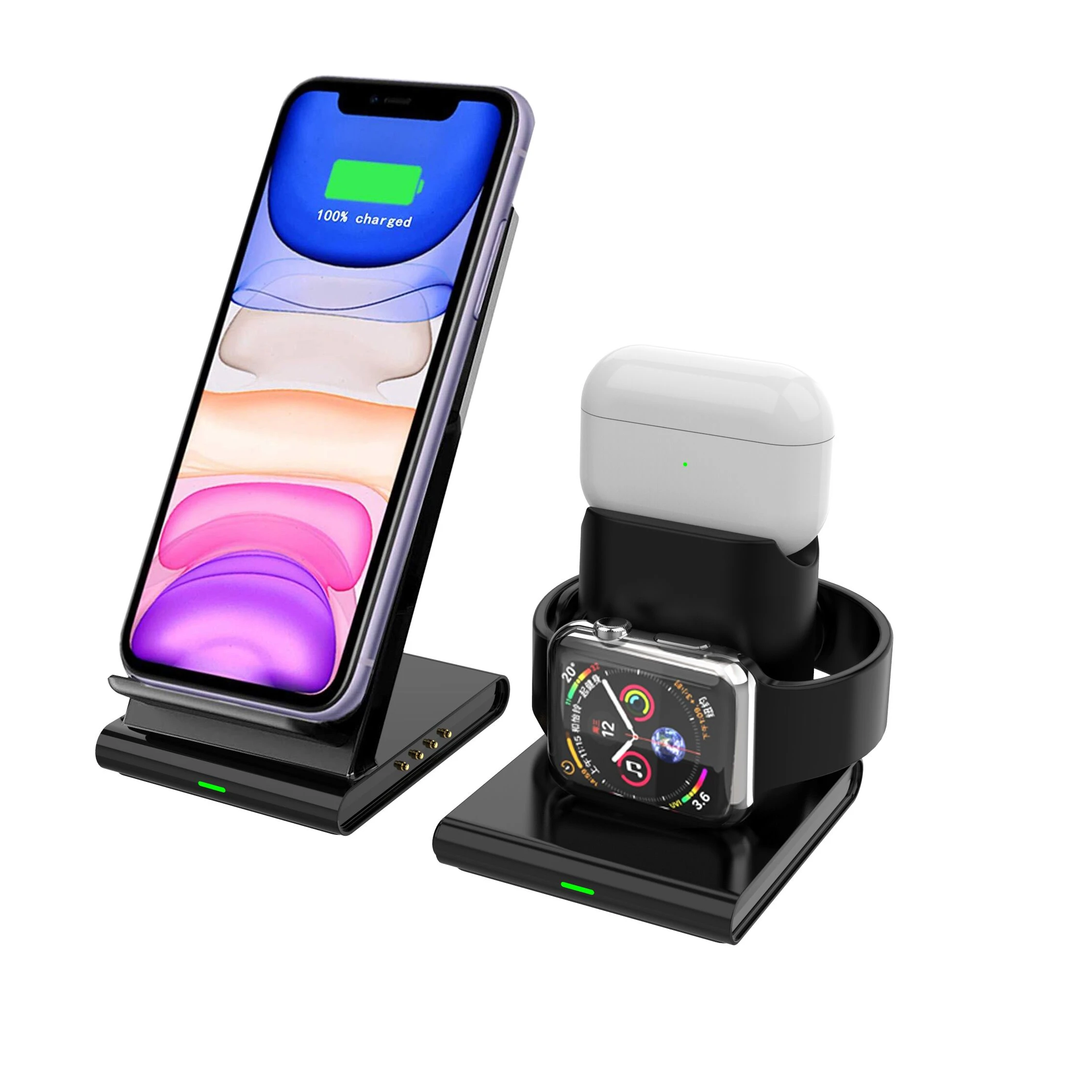 Для Apple Зарядка 3 в 1 Подставка для зарядки Беспроводная зарядка часы быстрое зарядное устройство iPhone qi