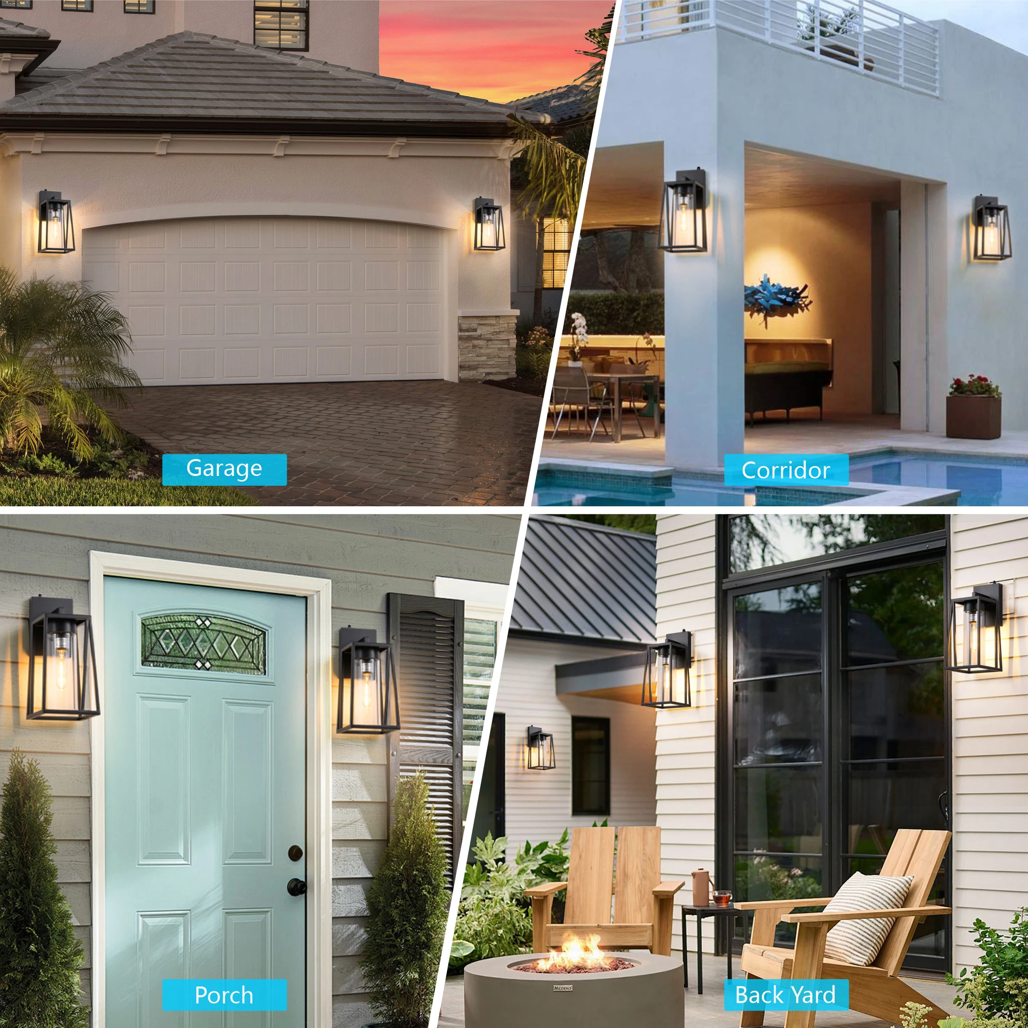 Factory Wholesale Waterproof Contemporary Black Outdoors Modern Home Wall Lights