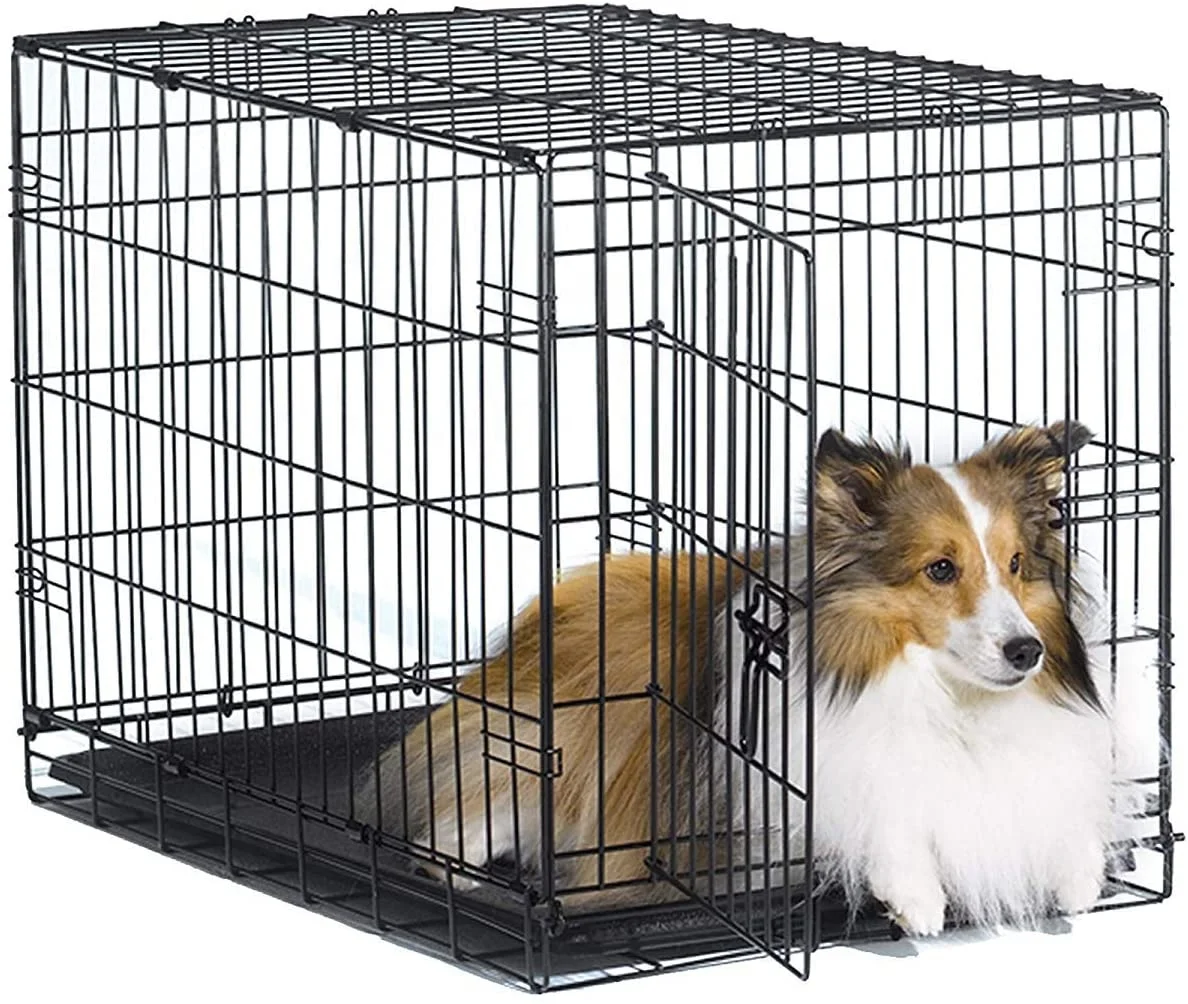 Folding Metal Dog Crate Single Door Pet Cage Wholesale