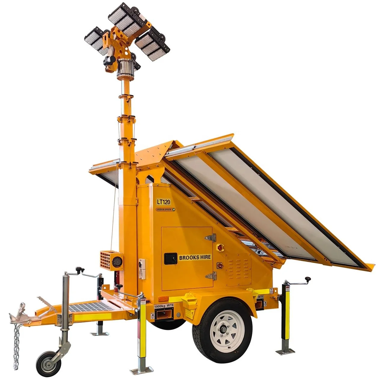Construction site 9M  factory  mobile Solar  light tower with telescopic mast