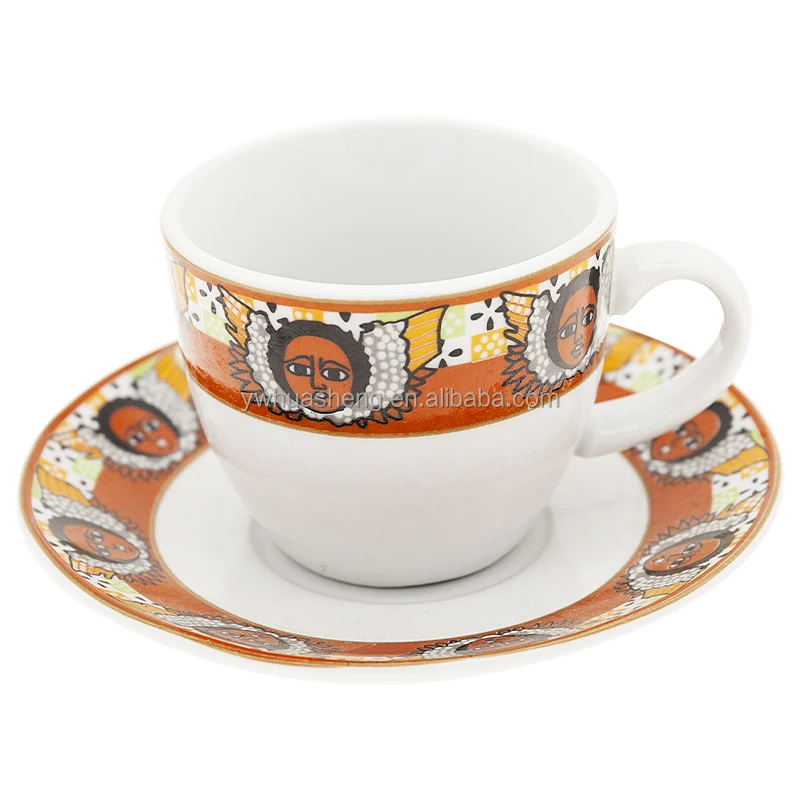 Eritrean Porcelain Ceramic Coffee Set Eritrean And Ethiopian Angel Design Art Jebena For Coffee Ceremony