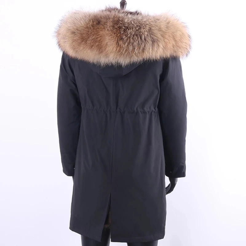 2021 Long Jacket Real Fox Fur Coat Men Parkas Raccoon Fur Collar Fox Fur Lined High Street Men Jacket Winter Man Cloth