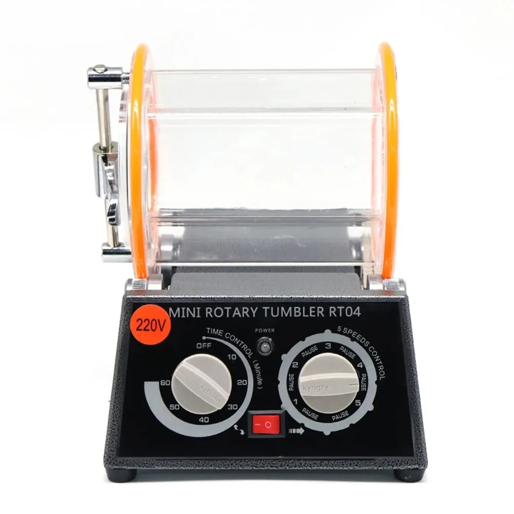 Jewelry Polisher Lakimi Tumbler Rotary with 3kg Capacity Machine Glass Barrel for Gold Coin Diamond Polishing Ring LK-6808