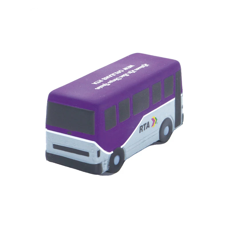 manufacture high quality pu stress school bus custom logo anti stress bus toy