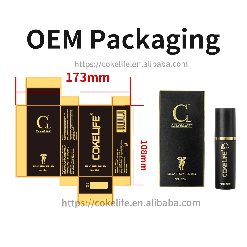 CokeLife OEM Sex Product Delay Spray Effective Delayed Spray Ejaculation Long Time Sexual 30min MEn Spray Erection Lubricant