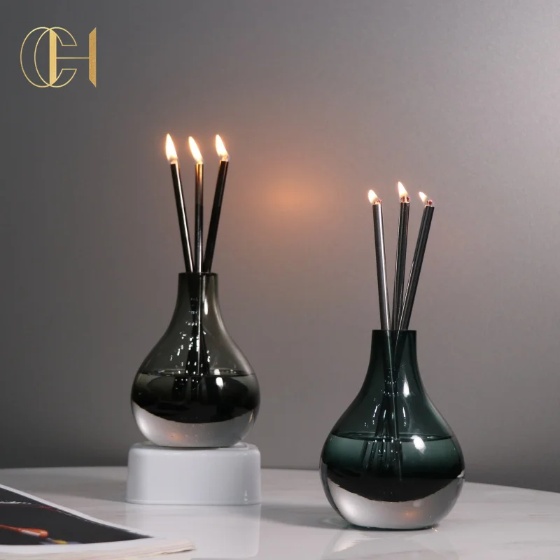 C&H Wholesale Refillable Candle Liquid Paraffin Oil Candles Infinity Everlasting Candles Set With Pristine