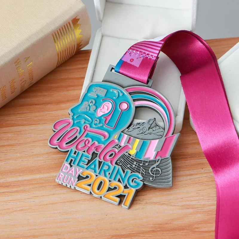 High Quality Customized Marathon Gold Award Medal Running Challenge Sport Medal With Ribbon