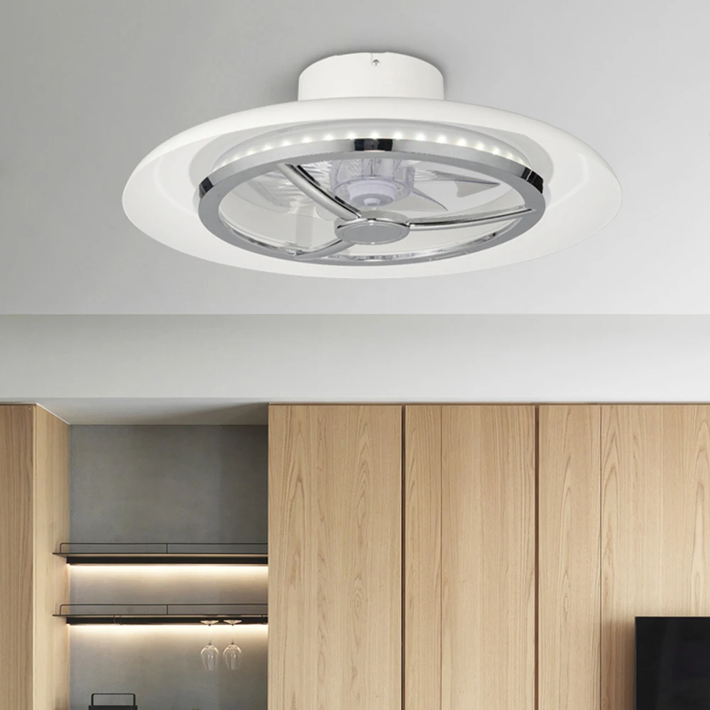 Светодиодный потолочный светильник Tuya, лампа с вентилятором для гостиной, с дистанционным управлением и 7 цветными режимами освещения