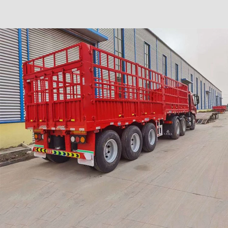 Heavy Duty 3 Axles 60 Tons 40ft Side Wall Fence Cargo Semi Truck Trailer