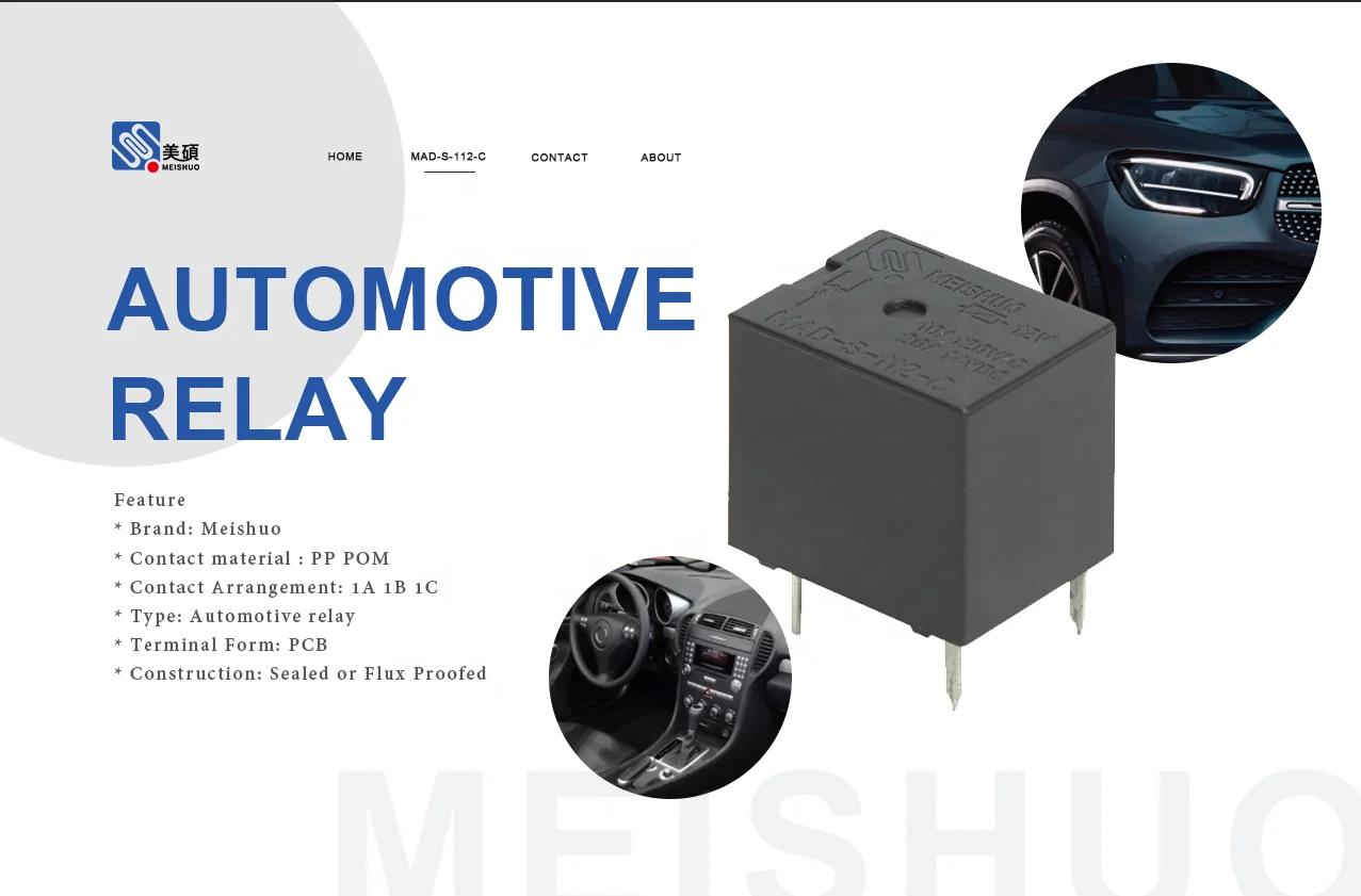 Meishuo MAD series auto relay 12v 24v 5pin rele  for car wiper control
