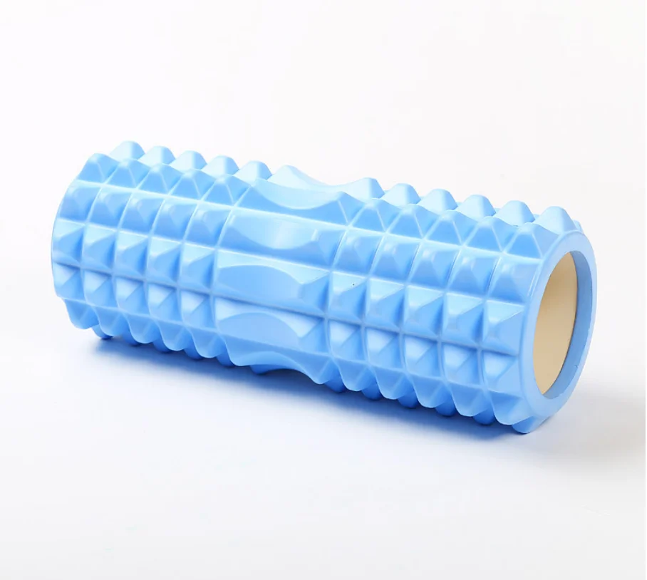 2021 eBay hot sell Blue EVA hollow Yoga Roller Customizable color Logo exercise fitness Yoga Foam Column for Muscle Massage