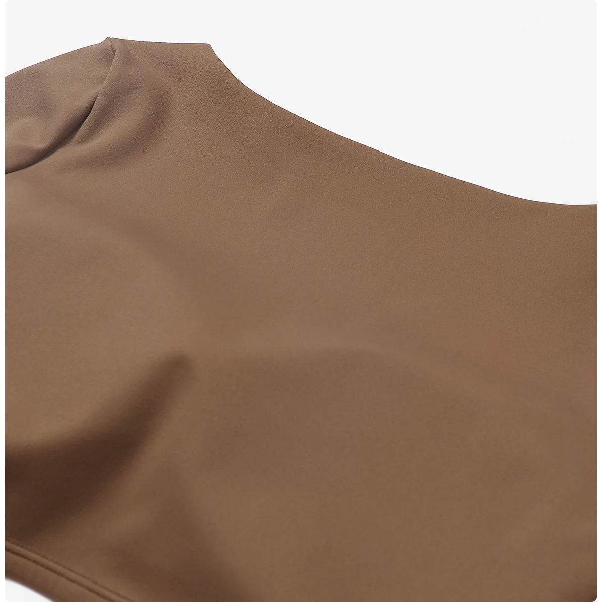 Long Sleeves Naked Feeling Comfortable Gym Tops Girls Slim Quick Dry Sweat-wicking Sports T-shirts Tank Top With Built In Bra