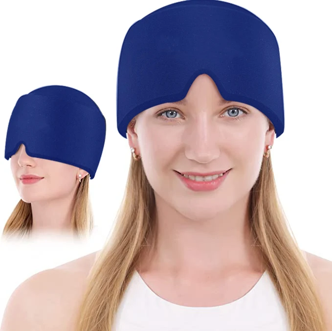 Magic gel Hot Cold Therapy Headache Relief Cap Hat Migraine Ice Head Wrap