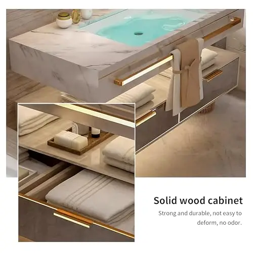 Роскошный стиль медицина Современная мраморная деревянная мебель для ванной комнаты раковины и подвесной отель