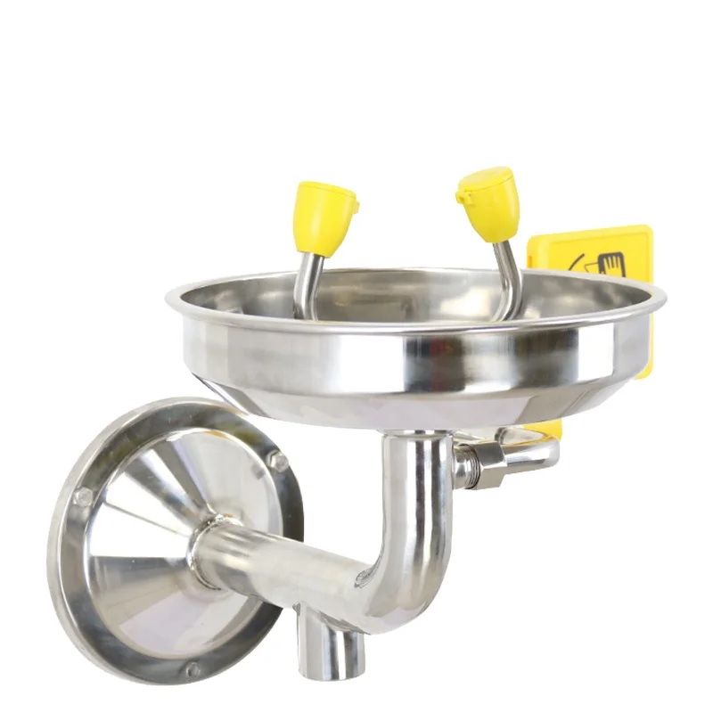 Elecpopular 2023 Hot selling wall mounted eye washer stainless for emergency with round base