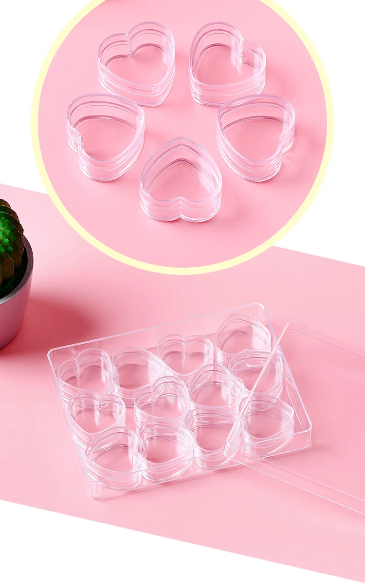 New Trend Star Shape 3ml 3g heart flower shaped 4ml 4g Mini Plastic Dragee Box Container sugared face cream storage box jars