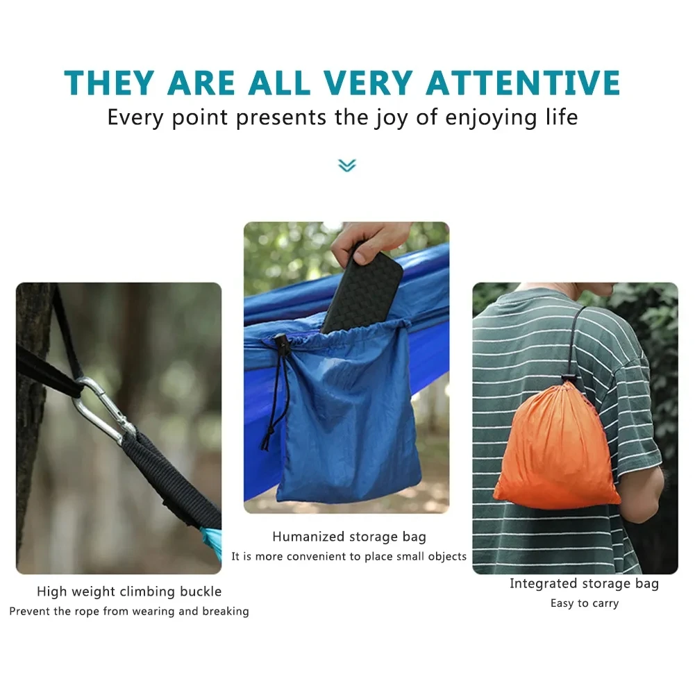 Garden Backyard Furniture Hanging Single Hammock Hangmat Ultralight Outdoor Nylon Hammock Sleep Camping  Swing Tree Bed Chair