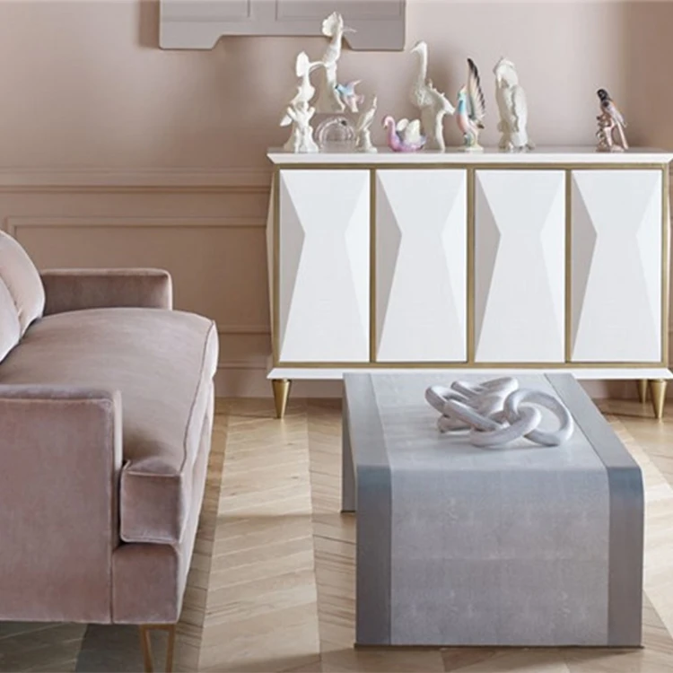 Custom furniture American light luxury high-end hotel clubhouse wood cabinet decoration table