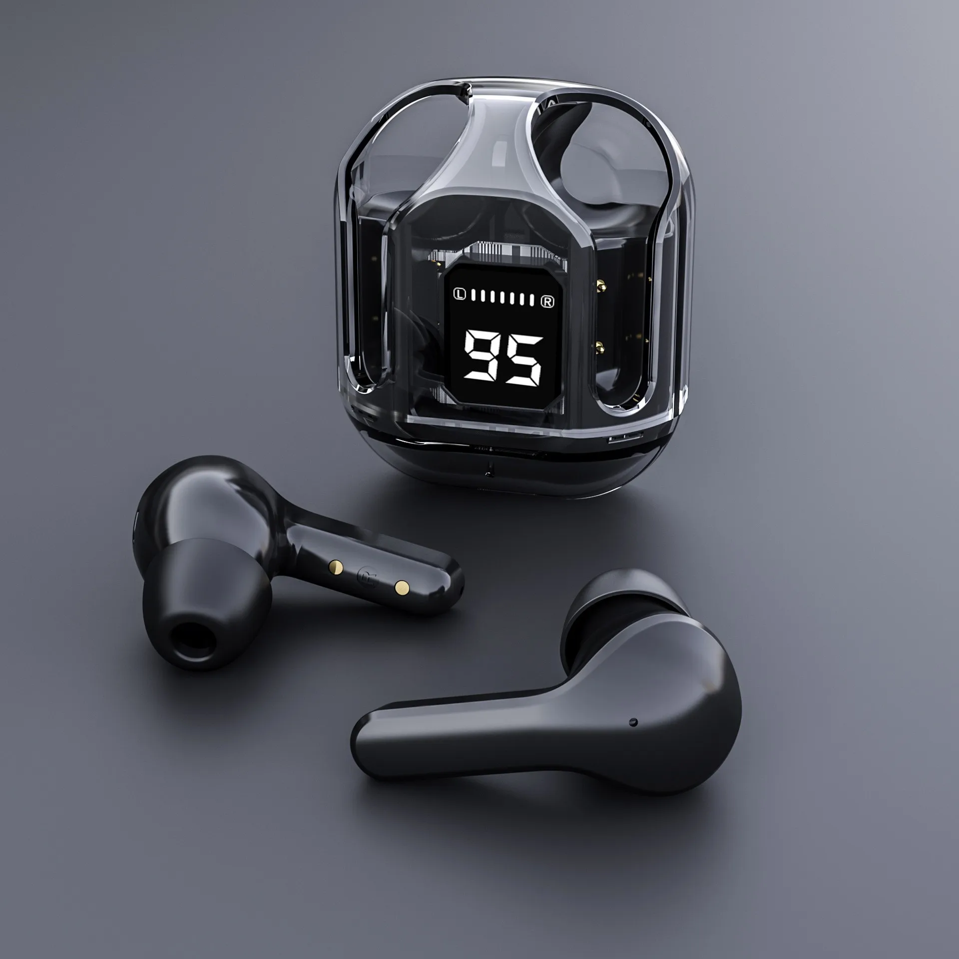 Wireless Headset Air31 Transparent Earphones LED Digital Display Stereo Sound 5.3 for Music Gaming Sports Headphones