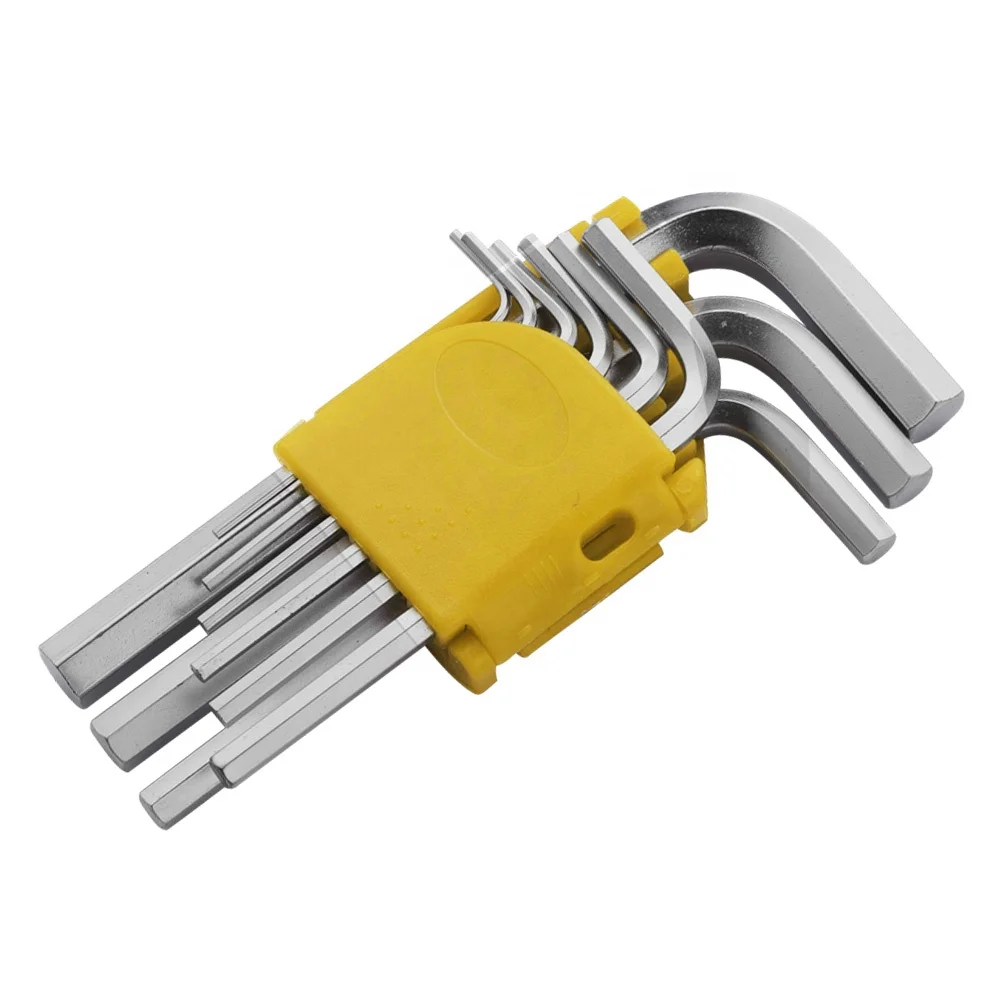 9PC Normal Long Arm Extra Hex Key Set Metric &