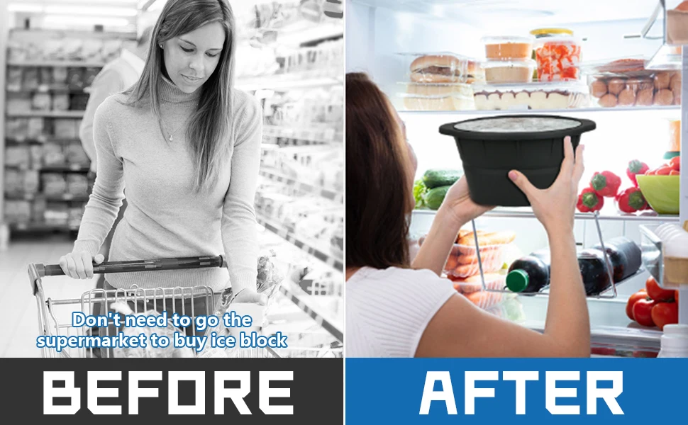 8lbs Big Ice Maker Mould for Cold Plunge or Freezer Reusable Dishwasher Silicone Ice Cube Tray Stencil for Ice Bath