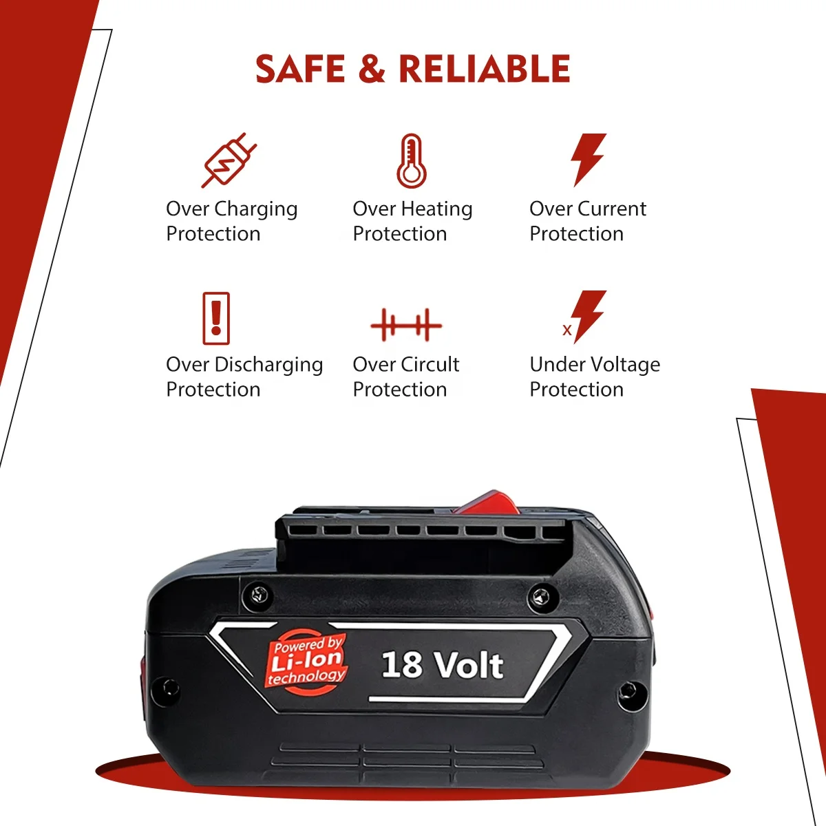 Factory Rechargeable Bosch Lithium Replacement Battery for Bosch Drill 18v Cordless Tools BAT618 BAT609 BAT620