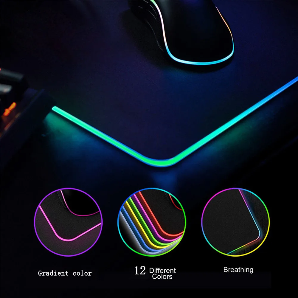 RGB mouse pad Soft Non-Slip Rubber Base Mouse Mat for Laptop Computer PC Gaming mouse pad