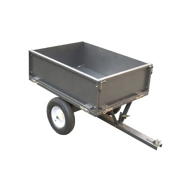 
Steel garden trailer lawn tractor farm light trailer mower tow -behind tipper trailer dump cart 