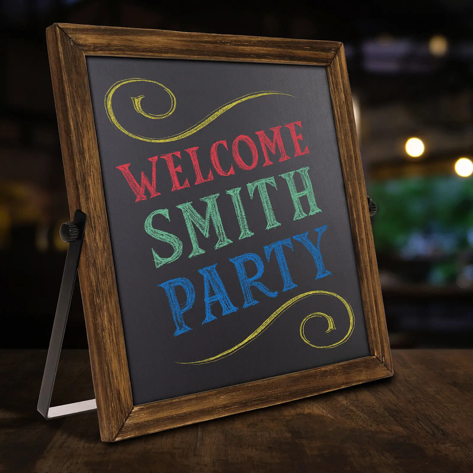 Wood Tabletop Chalkboard Double Sided Blackboard Message Board