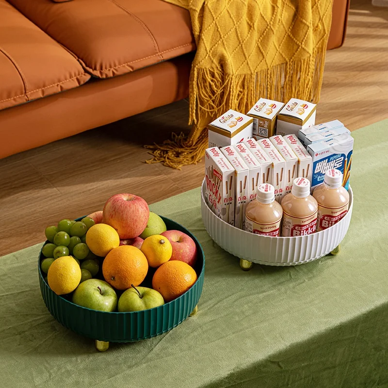 2024 Hot Sell Kitchen Storage Tray 360 Can Rotate Plastic Large Capacity High-Quality Storage Tray