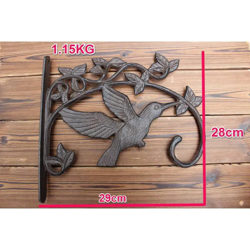 CAST IRON HUMMING BIRD WALL BASKET HOOK