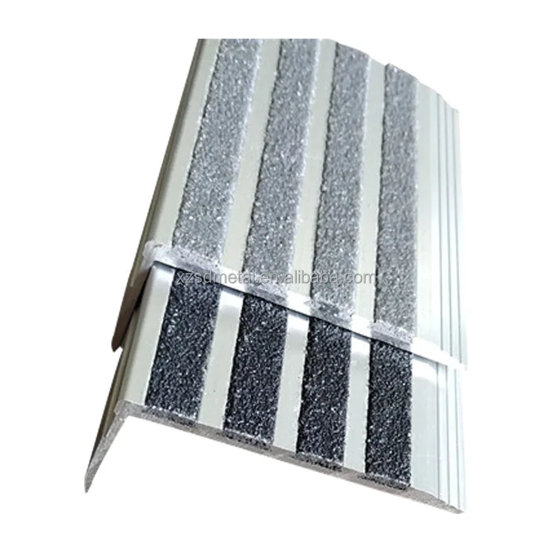 Outdoor step edge high quality good price carborundum stair covering step protector nonslip plate trim edge stair nosing