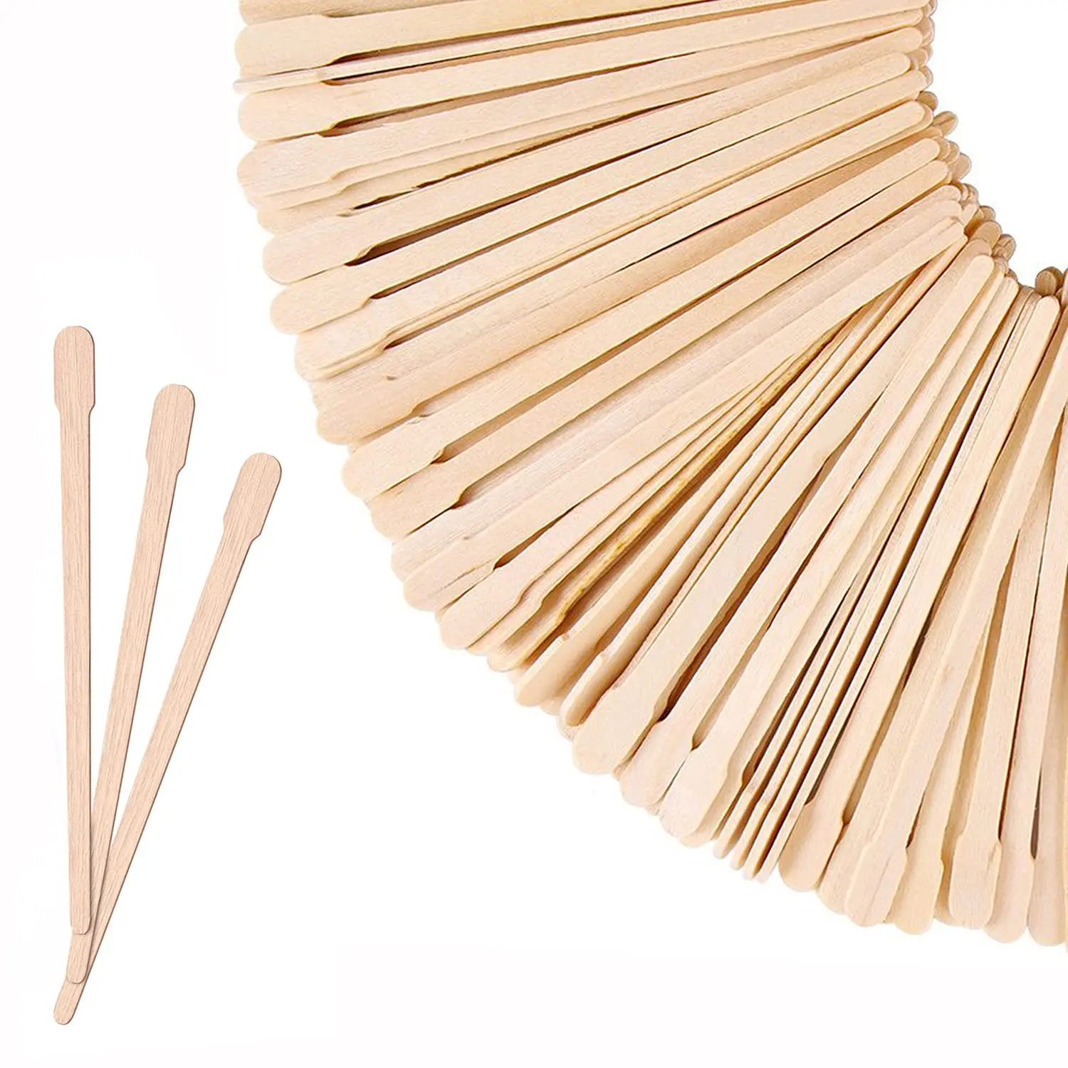 100pcs Wax Spatulas Wooden Waxing Applicator Sticks Eyebrows Sticks