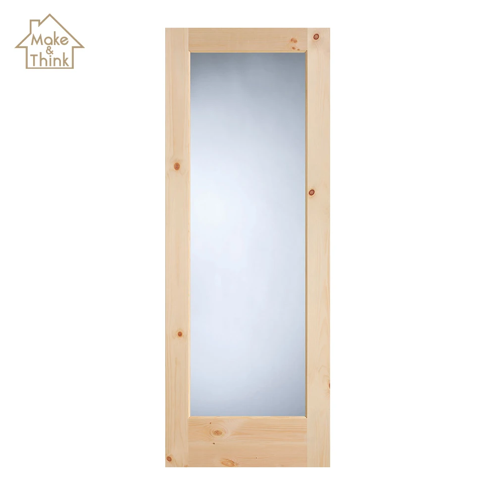 
Unbreakable living room glass wood timber french swing door portas francesas 