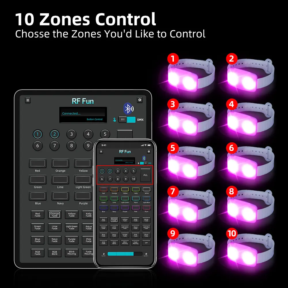 LED Xylobands Bracelets with App Control Custom LOGO Wristband Party Supplies Pulsera LED Bracelets for Weddings Quinceaneras