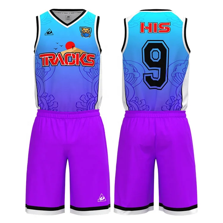 Best Selling Sublimation Basketball Jersey Combination 100% Polyester Fabrics Basketball Uniform Sublimated Printed Tracksuit