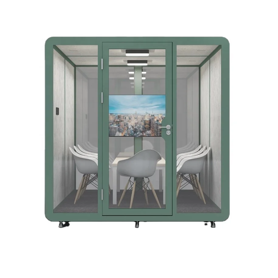 Working remotely soundproof booth studio box customized soundproof meeting pod large size soundproof conference room dividers