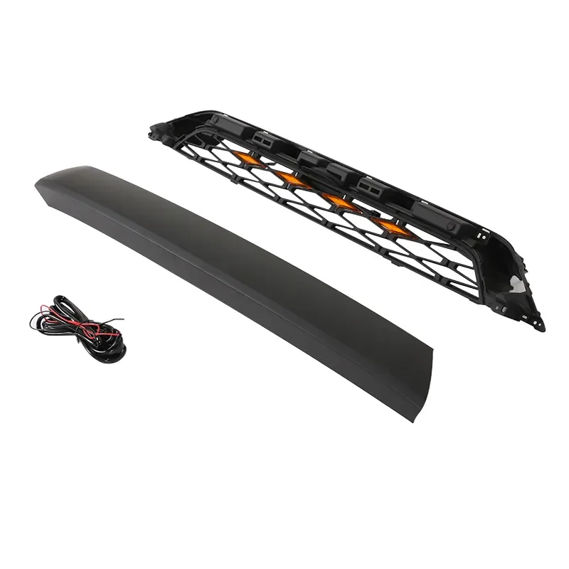 Guangzhou Auto Parts ABS Black Front Grille For 4Runner 2014 2015 2016 2017 2018 2019 All Models With 4 LED Lights And Letters