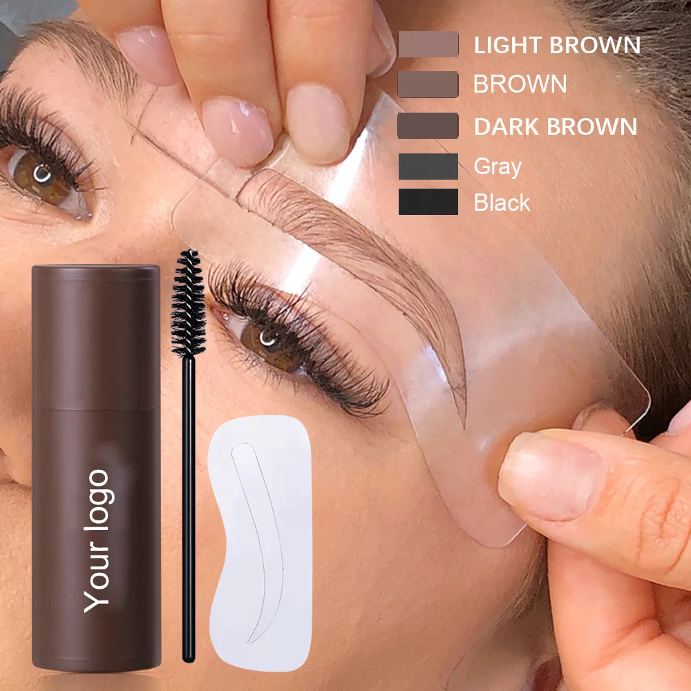 No logo Eye brow Stamp Stencil Kit Eyebrow Stencil Stick Set Waterproof Eyebrow Stamp Shaping Kit