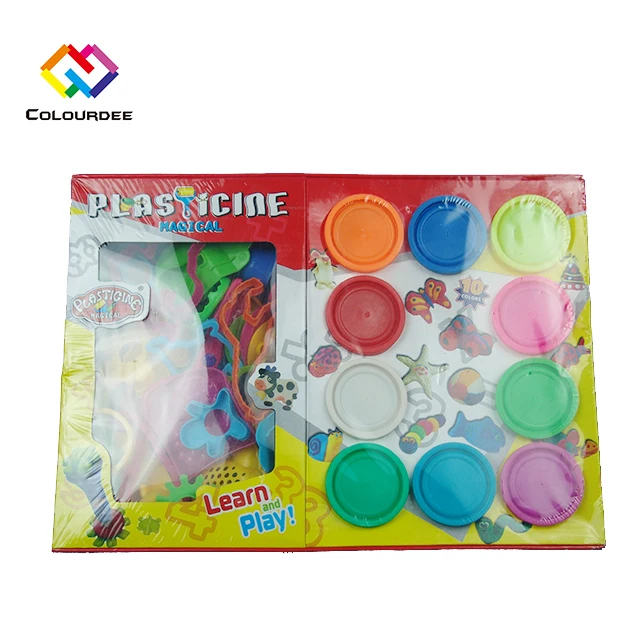 Non Toxic eco-friendly Intelligent Educational Supplier soft air dry Light Modelling Clay Slime 10 color Play dough Plasticine