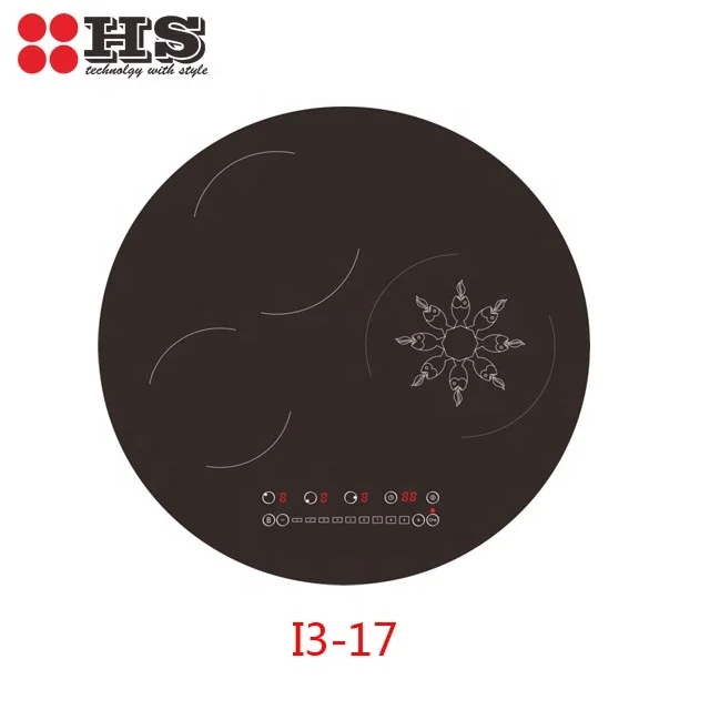 Hot Sale New Design Round Hotplate 3 Zone Induction Cooker Electric Touch Control Stove Hob Cooking