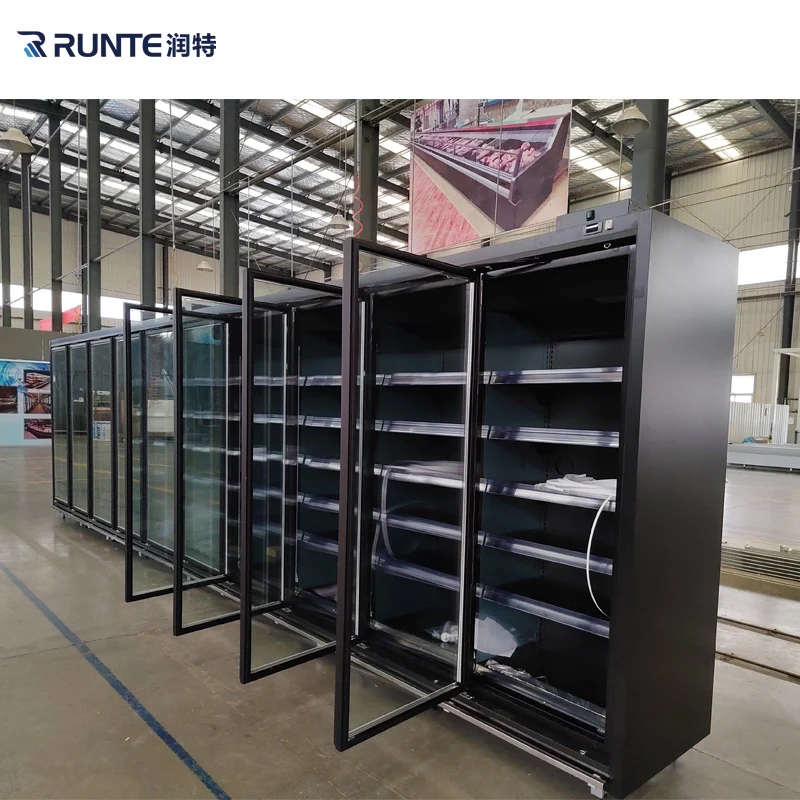 supermarket Display Refrigerator upright Freezer Double glass door Beverage drinks beer fridge display