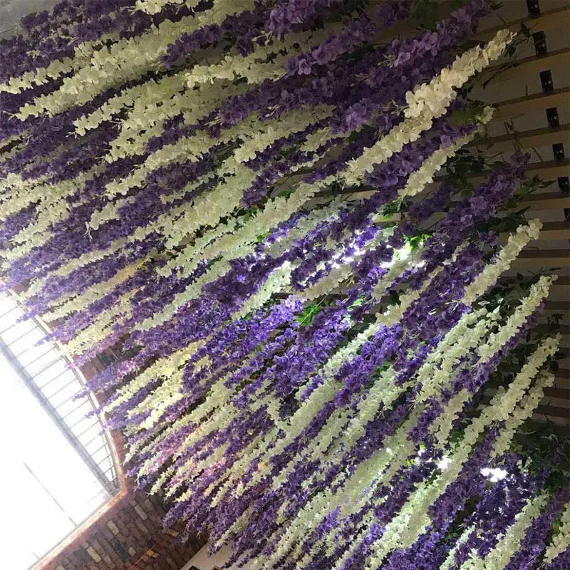 artificial hanging wisteria flowering plants of natur decorations for home decor backdrop wedding bridal flower vine