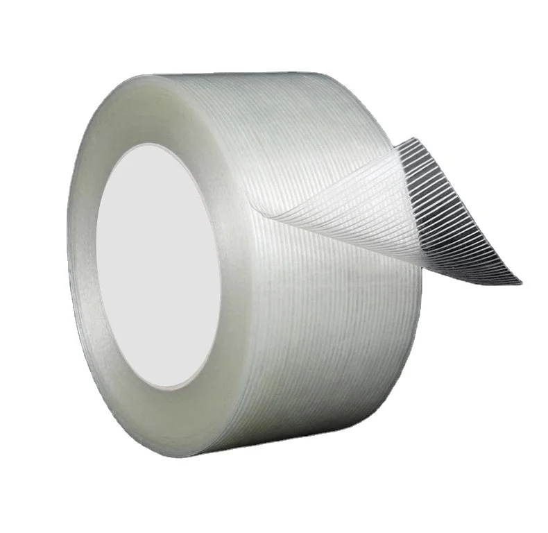 fiberglass filament tape reinforced acrylic glue jumbo roll transparent color for heavy duty packaging