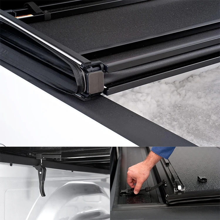 High Quality Pickup Truck Bed Cover Hard Tri-Fold Folding Tonneau Cover for Ford F150 Ranger Navara Dmax BT50 D40 Frontier Titan