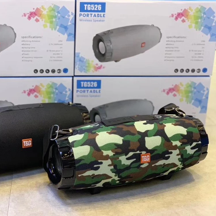 portable waterproof speaker mic outdoor radio subwoofer fabric speaker support TF Card FM Radio AUX TG526