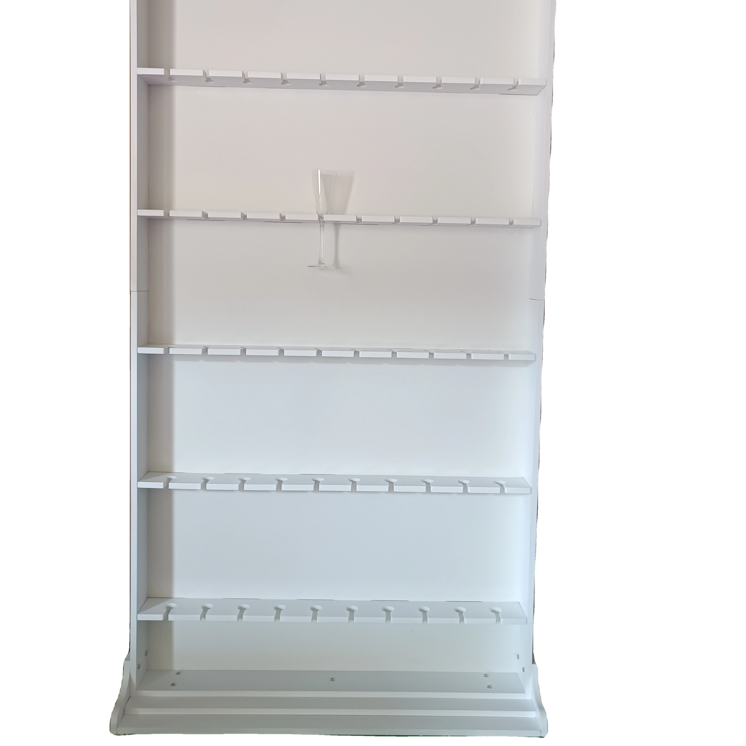 Acrylic Wooden Wine Glass Display Rack Clear Floor Stand with Perspex Champagne Wall for Wedding Christmas Decoration