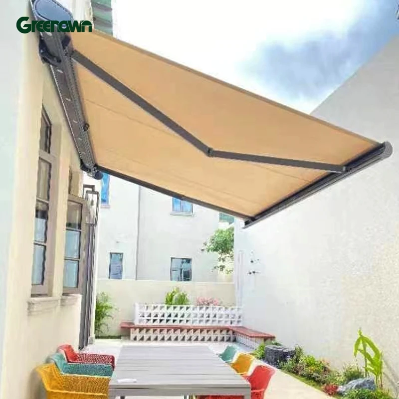 Aluminum terrace sunshade foldable arm full cassette awning automatic balcony retractable awnings tent roof