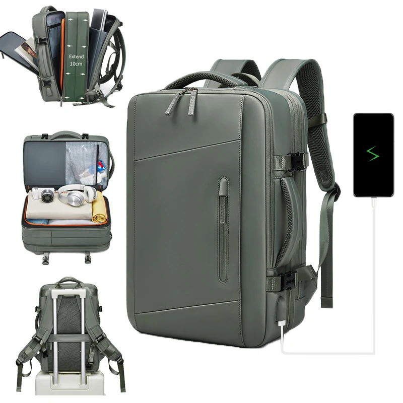 Customized Logo Fashion Waterproof Oxford 13inch Backpack Laptop for Man School Bag with USB Charging Port